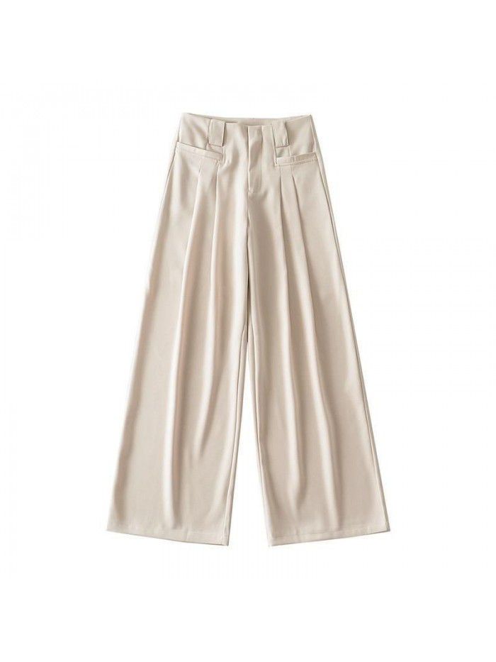 High Waist Wide Leg Suit Pants for Women's Autumn New Network Red Spicy Girl Loose Large Leg Sagging Slim Straight Leg Pants 