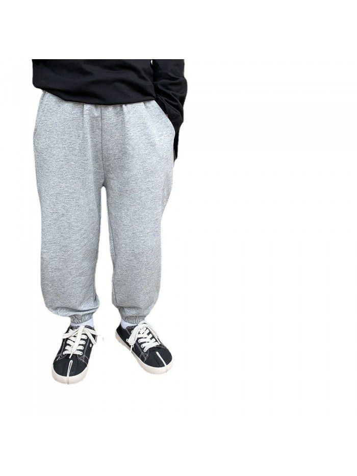 Children's Sports Pants Men's and Women's Cotton Casual Pants Spring New Children's Dress Feet Guard Pants Children's Dress Knitted Pants 