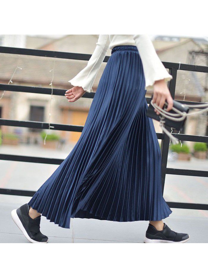 Pleated skirt, half length skirt, autumn and winter new high waisted retro fashion, half length skirt, women's winter 