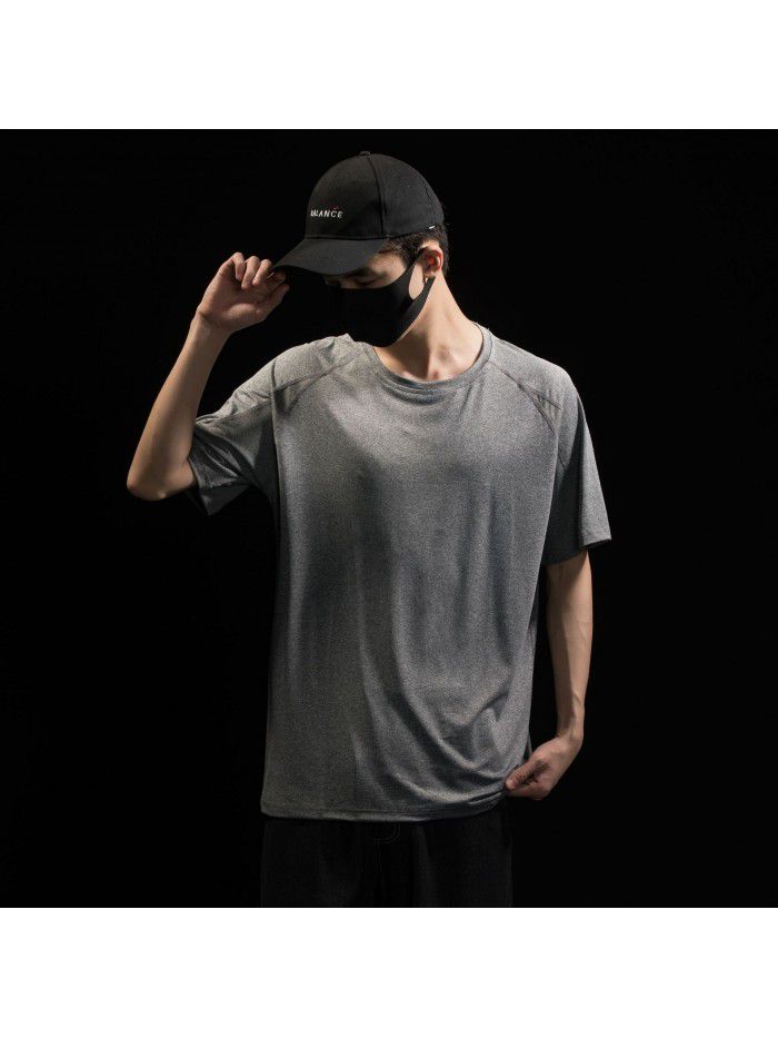 Summer T-shirt Moisture wicking Quick drying clothes Breathable sports Outdoor casual running 