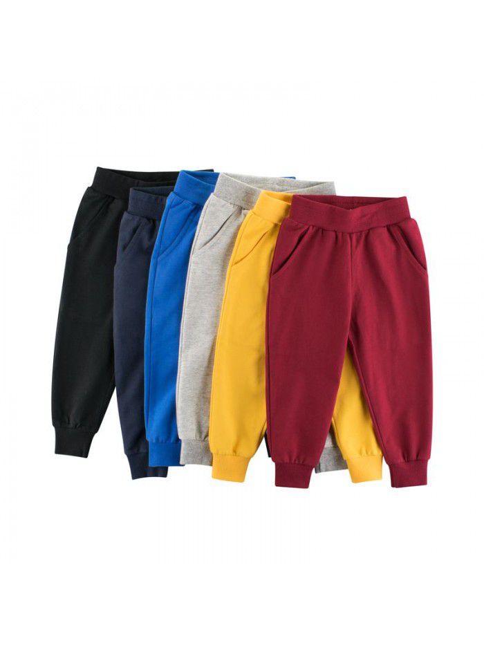Children's Spring and Autumn Solid Color Children's Sports Pants Boys' Pants 