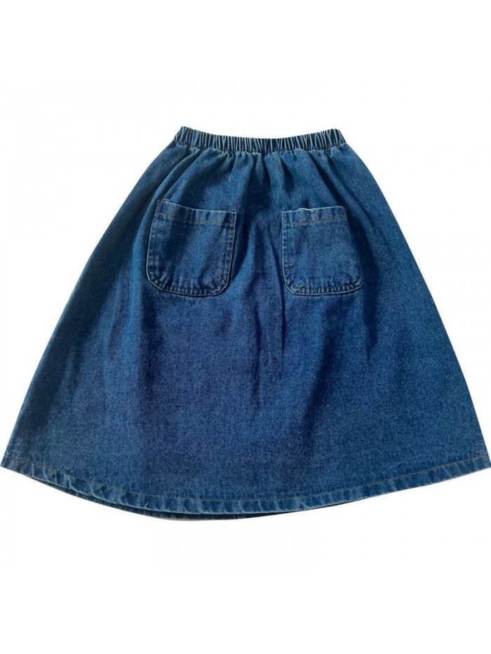 Children's clothing, girls' new spring and autumn dress, children's half length skirt, baby's fashionable denim skirt 