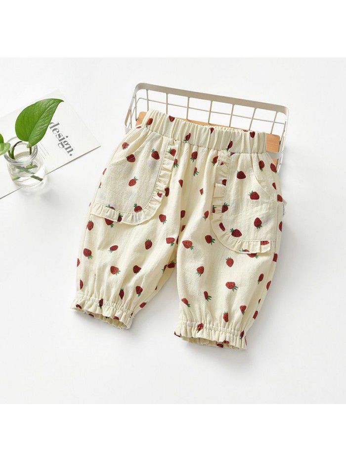 Girls' Shorts Wear Summer Outwear New Thin Kids' Baby Summer Korean Fashionable Kids' Pants 