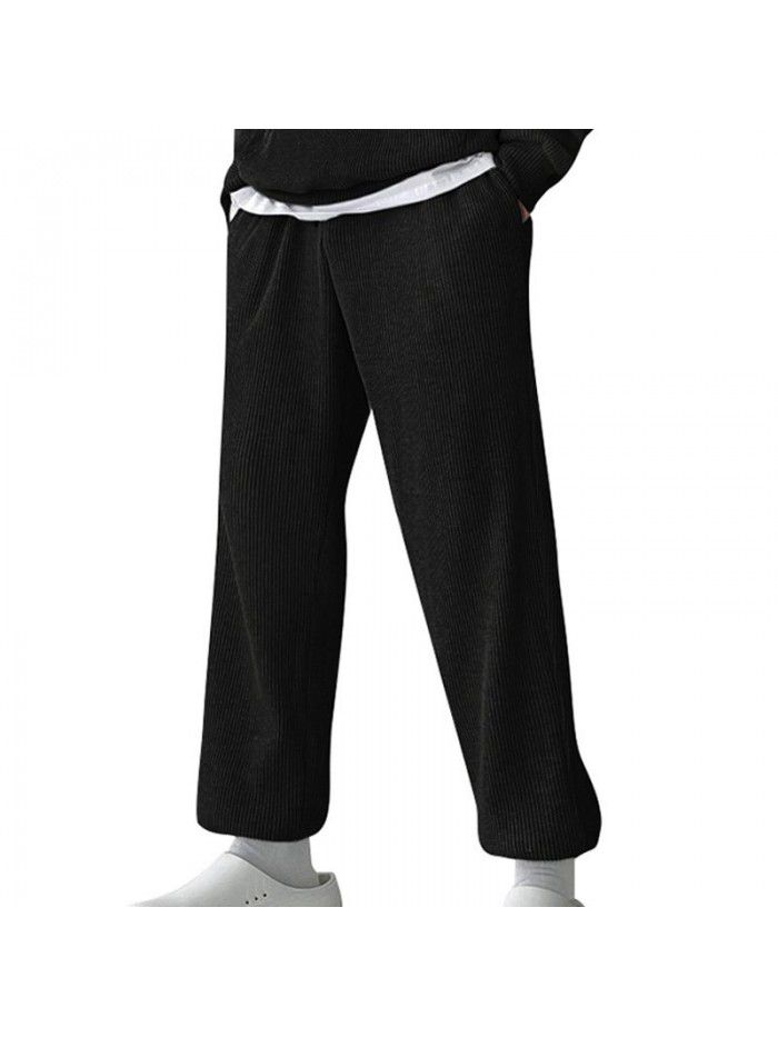 Men's autumn and winter sports set, men's European and American trendy brand plush hooded sweater, fashionable and versatile casual pants 