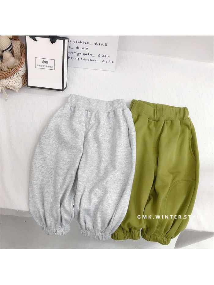Girls' trousers Spring and autumn outerwear new style fashionable girls' children's clothes Spring and autumn simple casual pants 