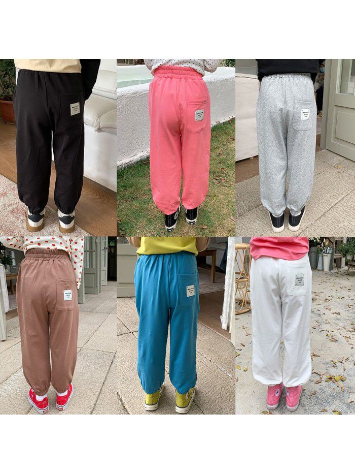 Children's Sports Pants Men's and Women's Cotton Casual Pants Spring New Children's Dress Feet Guard Pants Children's Dress Knitted Pants 