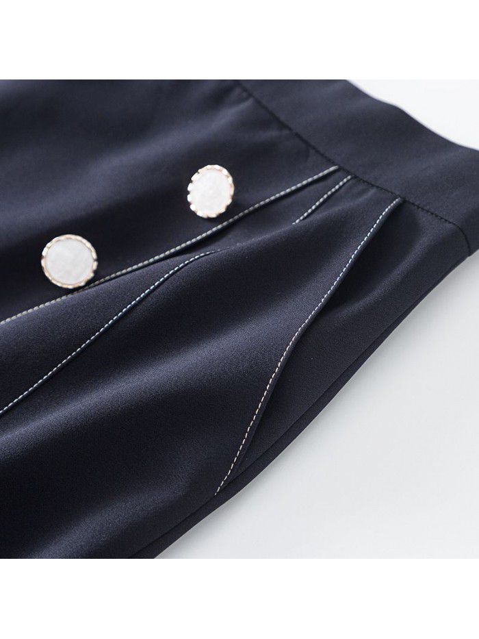 Women's Summer Versatile New Korean Version High Waist Slim Fit Slim Slim Slim Slim Slim Slim Professional Skirt 