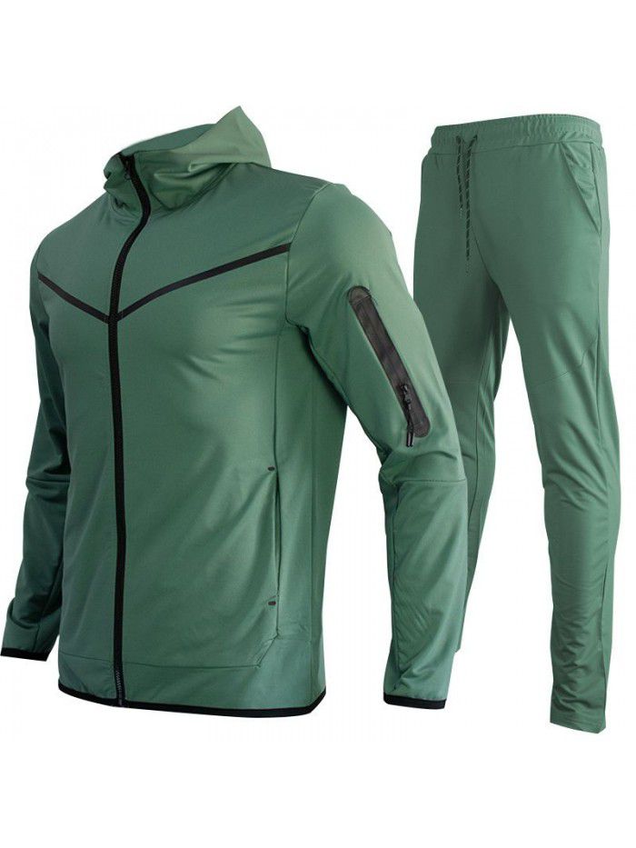 Men's Spring and Autumn New Set Fashion Handsome Versatile Trend Large Casual Cotton Set 