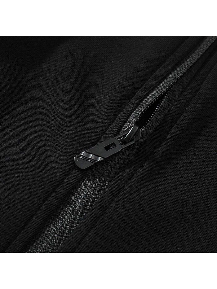 Sports Set Unisex Spring New Running Stand Neck Coat Loose Pants Casual Three Bar Two Piece Set 