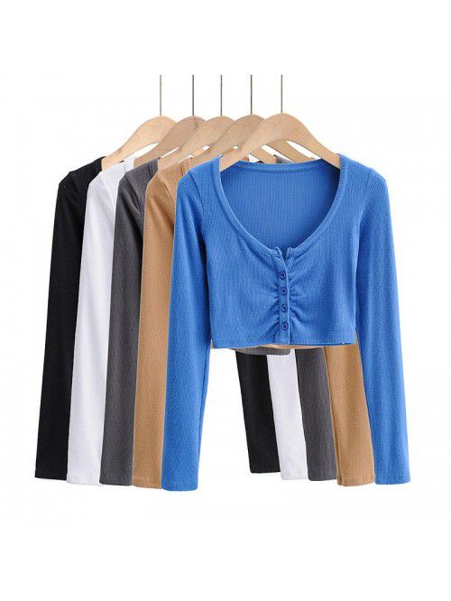 Autumn Spicy Girls Sexy Slim Fit Short Open Umbili...