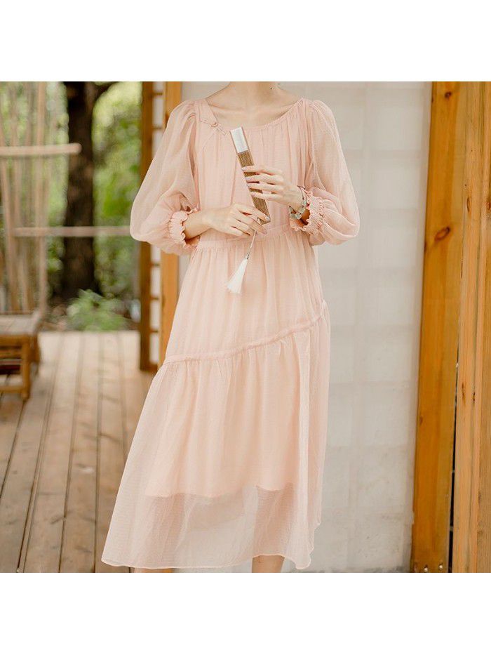 Loose fitting long dress for women, new autumn long dress, fairy style dress 
