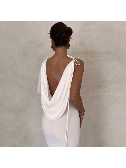 Excellent temperament, one shoulder, slim fit, fis...