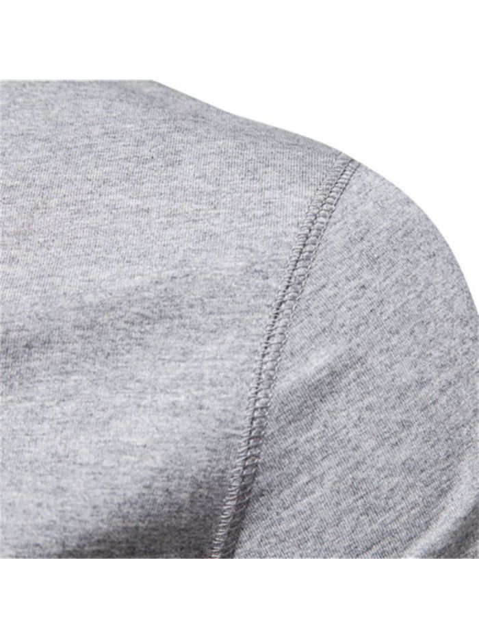 Clothes Men's T Henry Round Neck Short Sleeve T-shirt Heavyweight Men's Slim Fit Solid Color Sports Bottom Shirt 