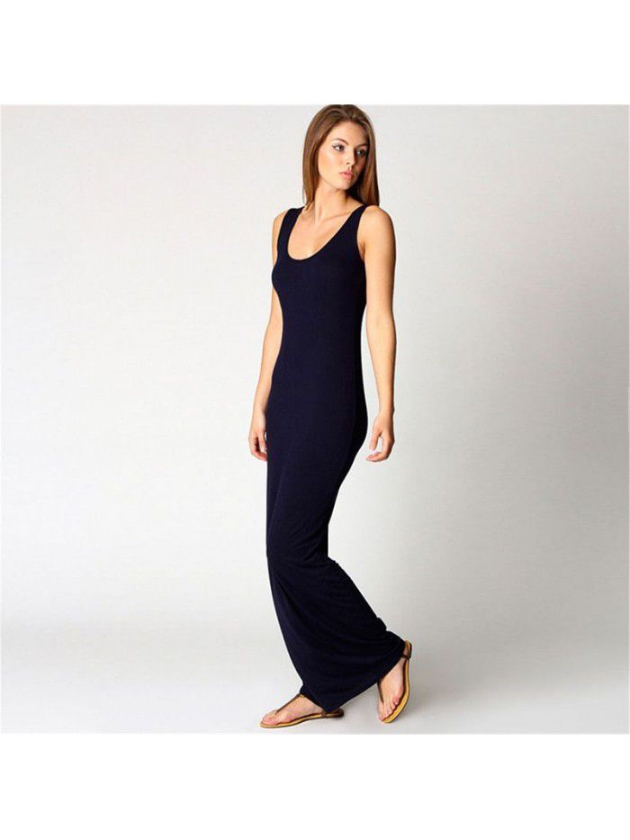 Summer New Casual Women's Subsexy Tank Top Long Dress Sleeveless Slim Fit Dress 