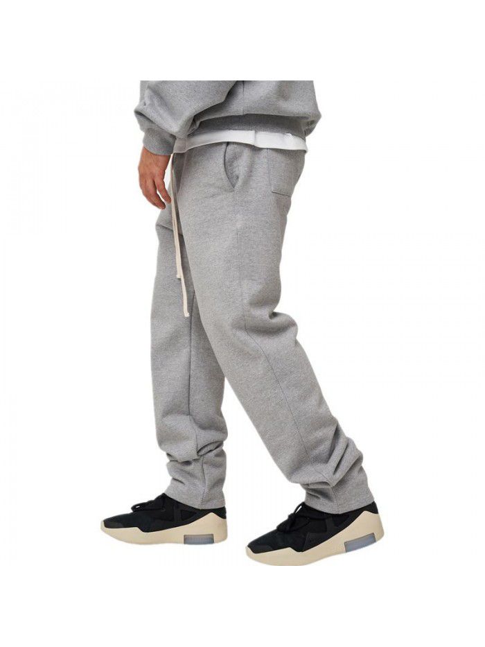 Fitness sports pants Men's running training casual loose breathable large straight pants 