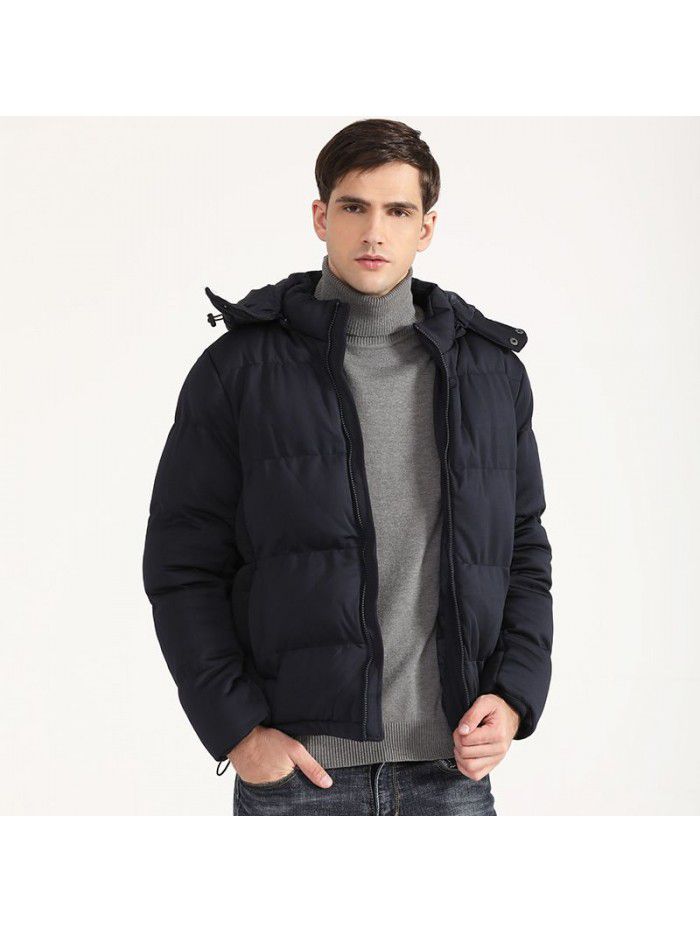 Men's cotton jacket thickened solid color imitation down cotton jacket short jacket winter wear