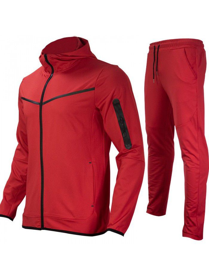Men's Spring and Autumn New Set Fashion Handsome Versatile Trend Large Casual Cotton Set 