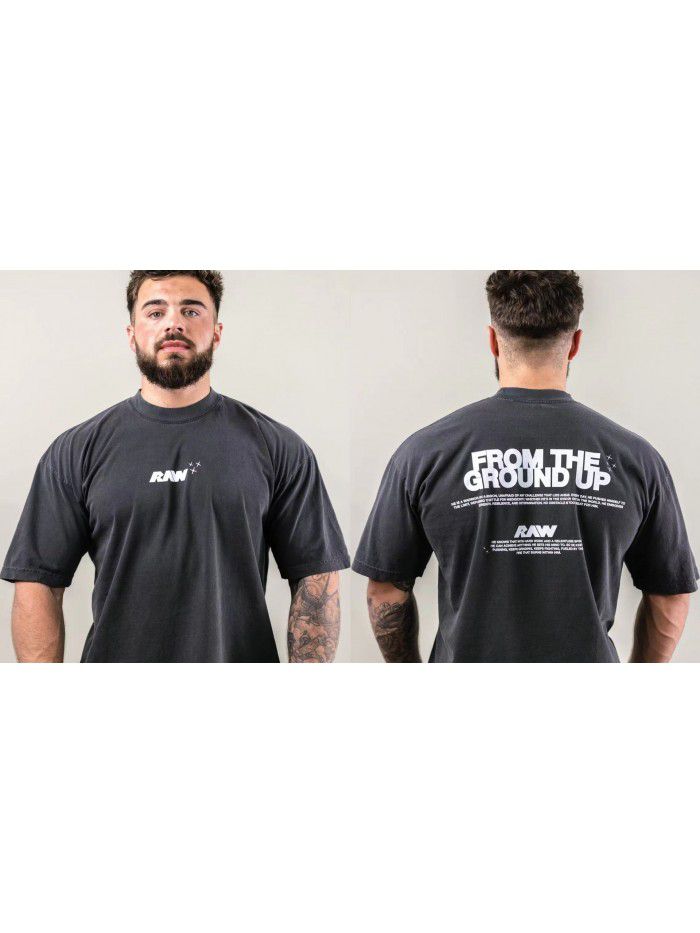 Cotton Short Sleeve T-shirt for Men and Women Summer New Trend Fitness Top Loose Fit