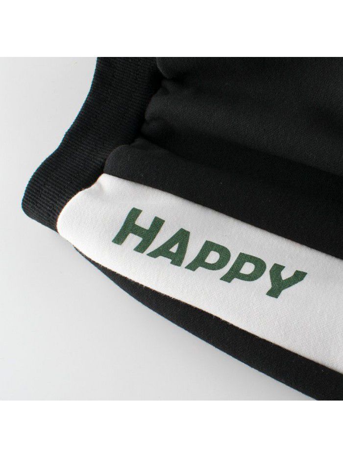 Boys' sportswear pants with plush autumn and winter new children's pants 