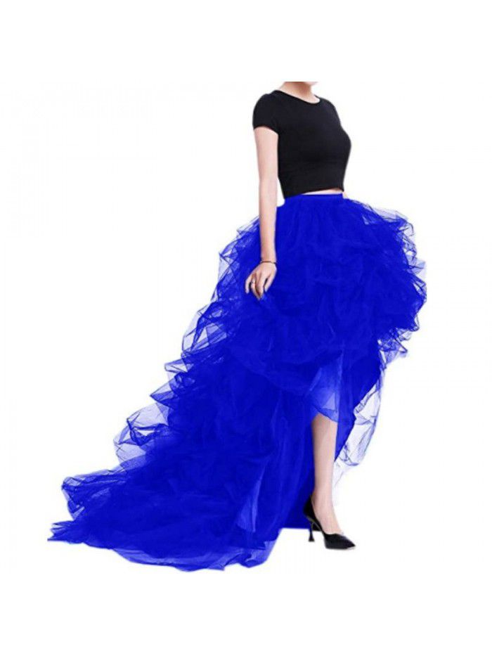 Early spring high waisted elastic belt casual mesh puffy women's skirt  Early spring high waisted elastic belt casual mesh puffy women's skirt