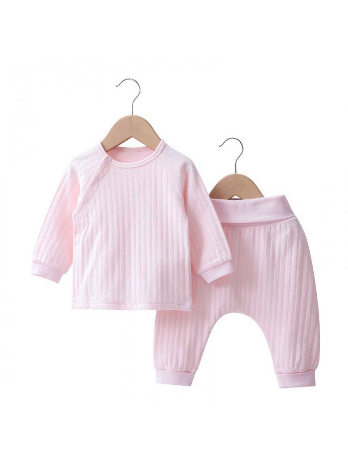 Spring and Autumn Children's Clothing Baby Underwear Set Pure Cotton Children's Home Clothing Middle and Small Children's Set 
