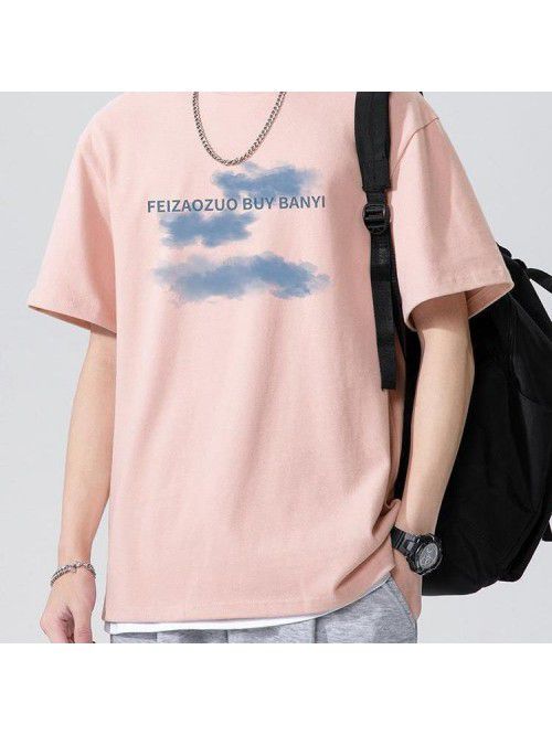 New pure cotton short sleeved T-shirt for men's cr...