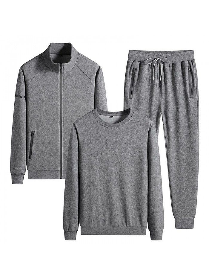Autumn men's sweater set, autumn and winter sports set, men's spring and autumn three piece set, new casual men's outerwear 