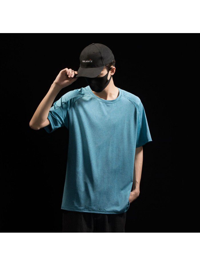 Summer T-shirt Moisture wicking Quick drying clothes Breathable sports Outdoor casual running 