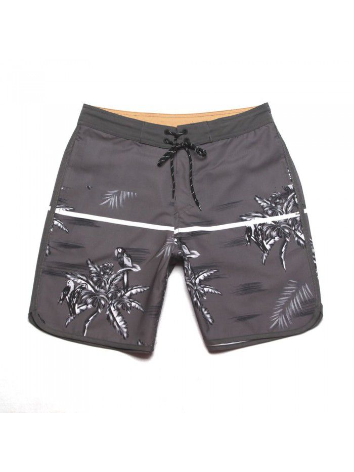 New Men's Elastic Surfing Beach Pants Sports Running Quick Dry Fitness Casual Style Five-point Shorts 