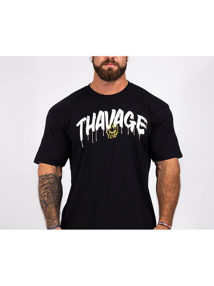 Cotton Short Sleeve T-shirt for Men and Women Summer New Trend Fitness Top Loose Fit