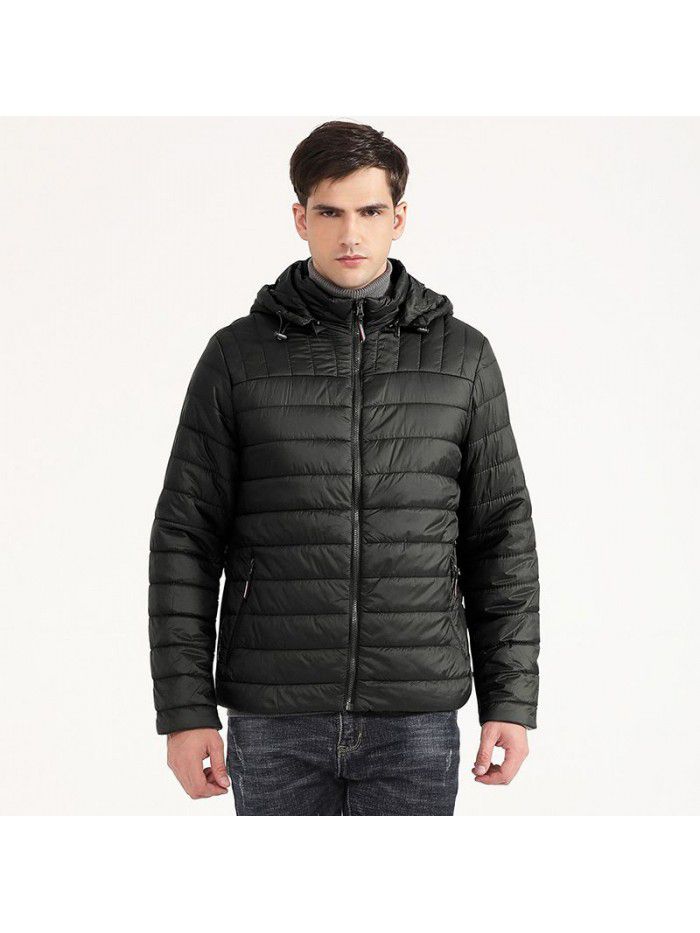 Cotton jacket men's new hooded men's lightweight cotton jacket short youth cotton jacket jacket