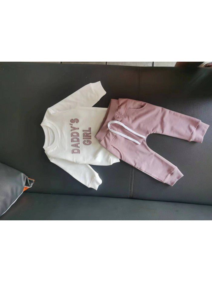Children's Sweater Set Cotton Boys' Long sleeved Baby Spring and Autumn Children's Wear Pants and Clothes Two Piece Set 