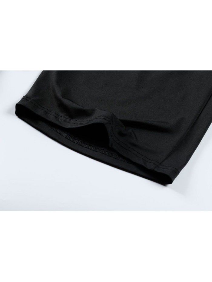 Sports shorts Men's summer capris Running fitness training Over-knee loose large size fast dry high elastic basketball pants 