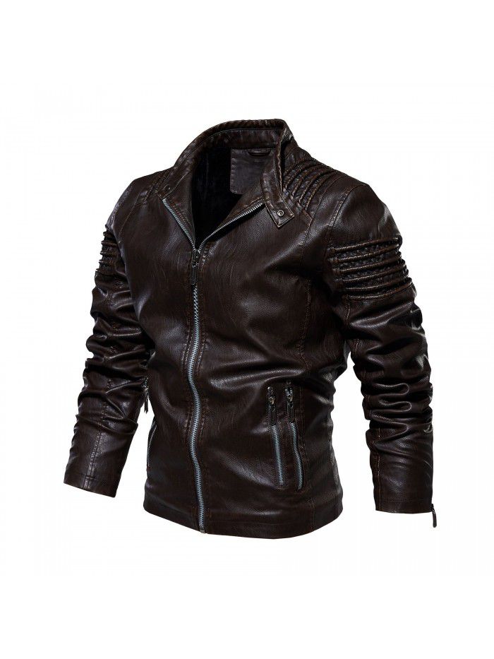Autumn and Winter Leather Clothes European and American Fashion Leather Jackets Men's Large Leather Clothes