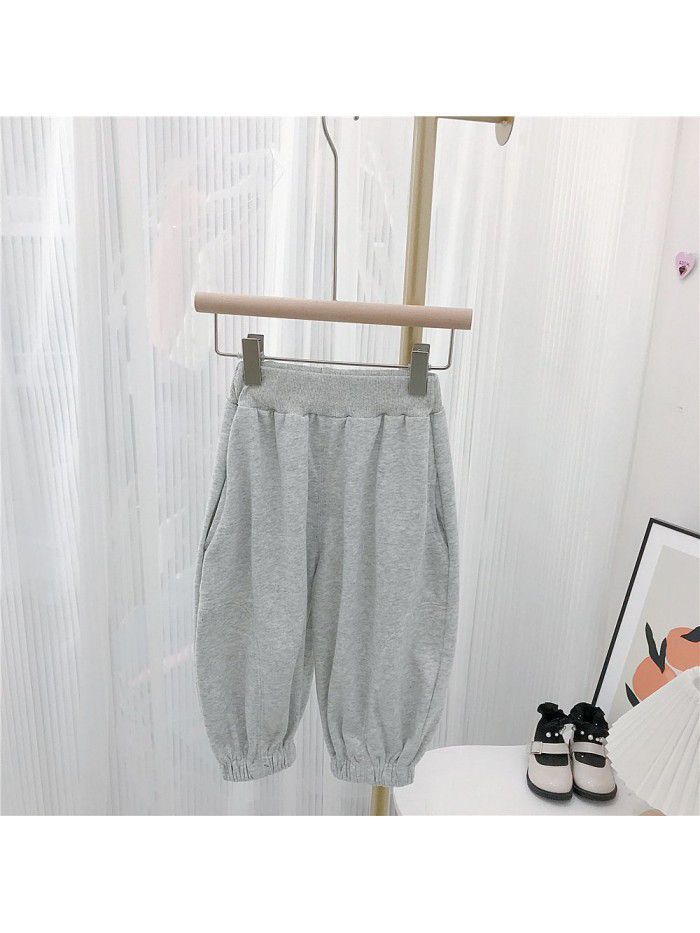 Girls' trousers Spring and autumn outerwear new style fashionable girls' children's clothes Spring and autumn simple casual pants 