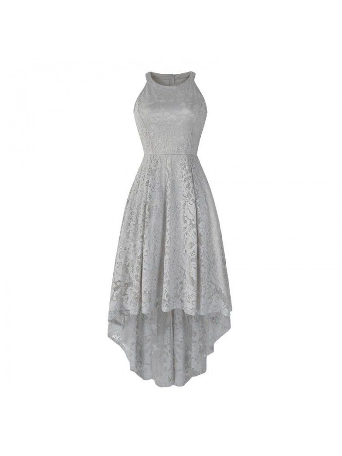 New popular women's summer neckline sleeveless cocktail swing lace dress 