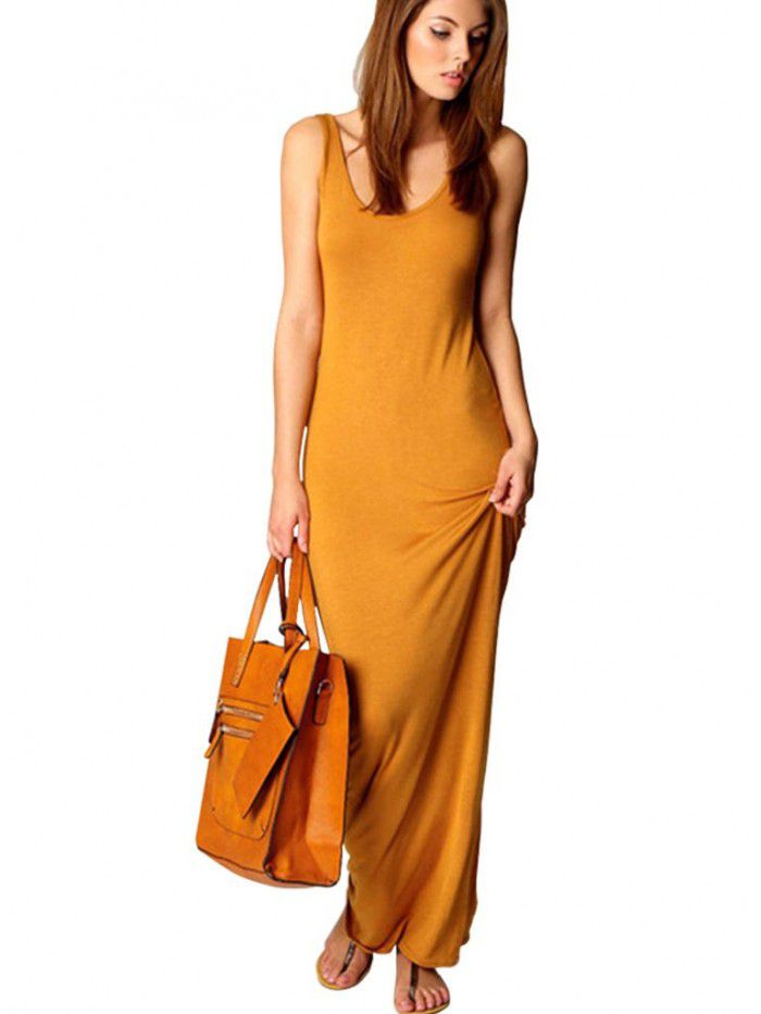 Summer New Casual Women's Subsexy Tank Top Long Dress Sleeveless Slim Fit Dress 