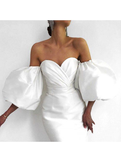 Autumn Women's Solid Color Wrapped Chest High Wais...