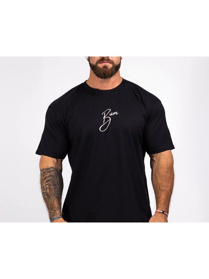 Cotton Short Sleeve T-shirt for Men and Women Summer New Trend Fitness Top Loose Fit
