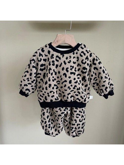 Late Autumn Infant and Toddler Leopard Pattern Swe...