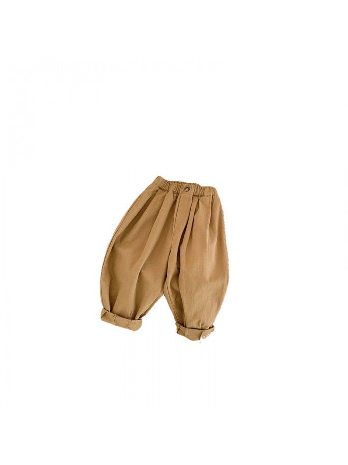 Children's pants Spring style small and medium-sized children's radish pants Trendy and cute, handsome long pants Wide legs 