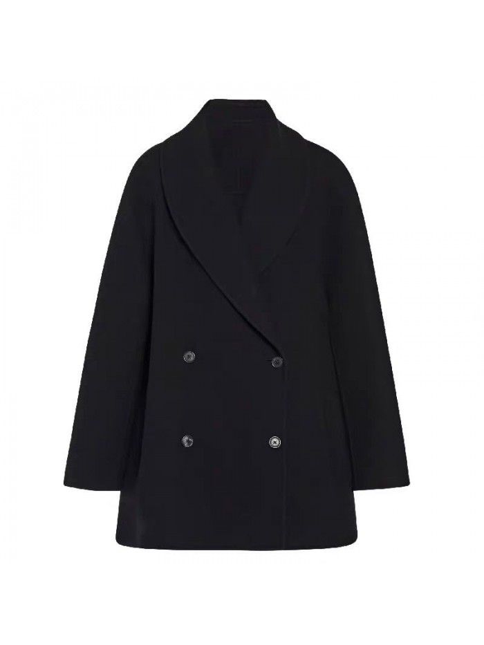 Autumn and winter new wool coat women's solid color double-sided woolen suit cashmere woolen coat