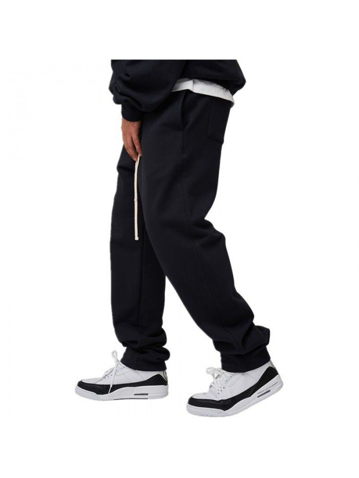 Fitness sports pants Men's running training casual loose breathable large straight pants 
