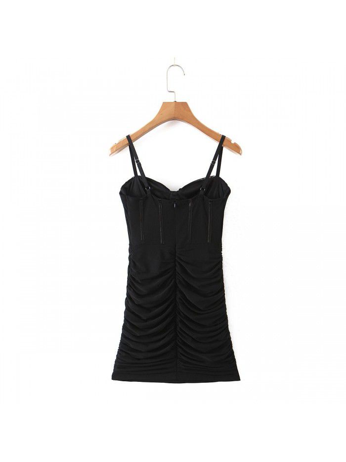 Spicy Girl Fish Bone Waist Dress Women's Sexy Tight Fit Wrapped Hip Slim Short Skirt 