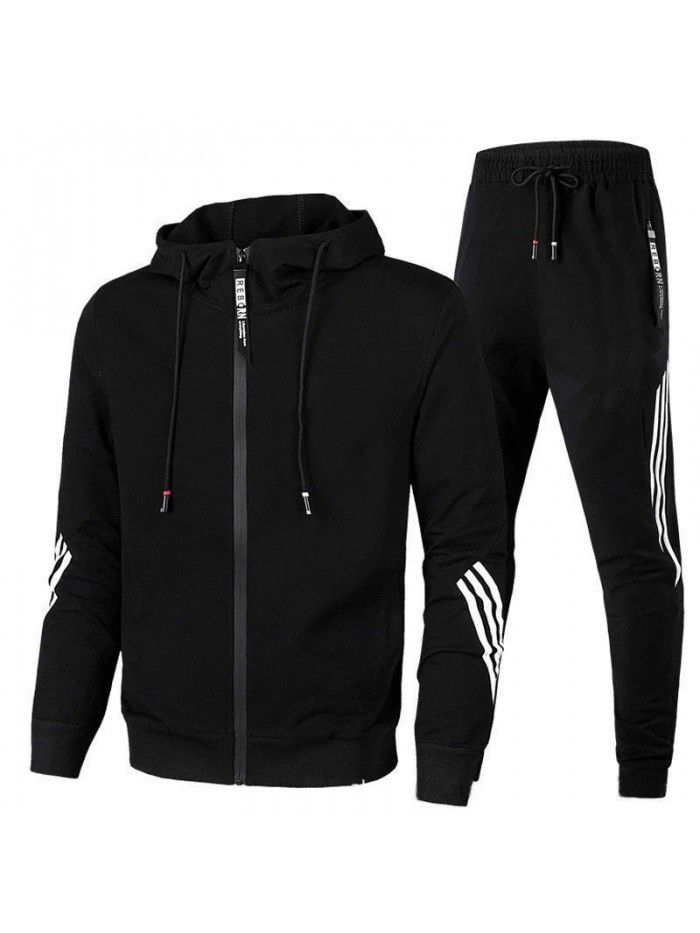 Spring and Autumn New Sports Men's Set Casual Sweater Pullover Fashion Zipper Set 