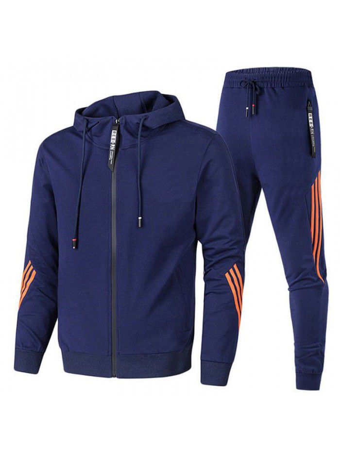 Spring and Autumn New Sports Men's Set Casual Sweater Pullover Fashion Zipper Set 