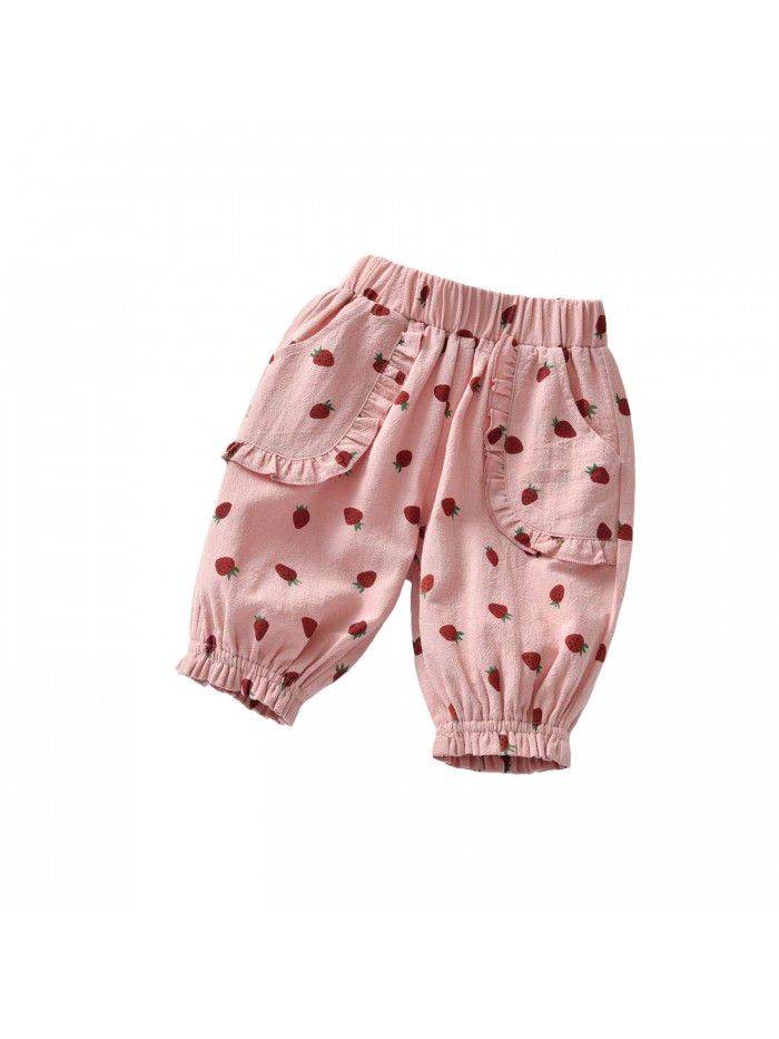 Girls' Shorts Wear Summer Outwear New Thin Kids' Baby Summer Korean Fashionable Kids' Pants 