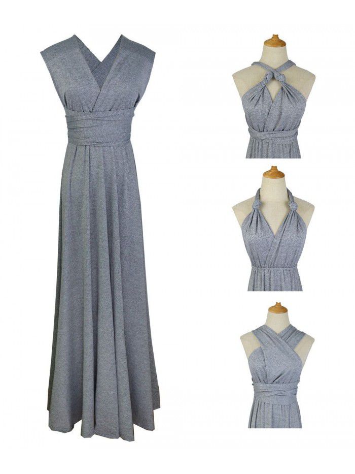 Solid Color Diversified Dressing Method Sexy Lacing Red Dress Long Dress Bridesmaid Dress 