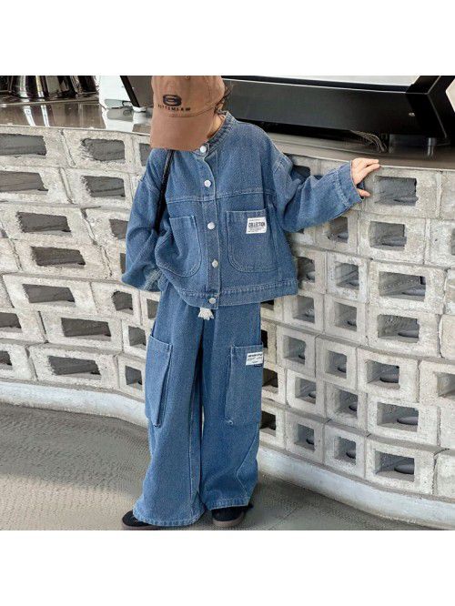 Girls' Autumn Suit New Fashionable Girls' Cowboy C...