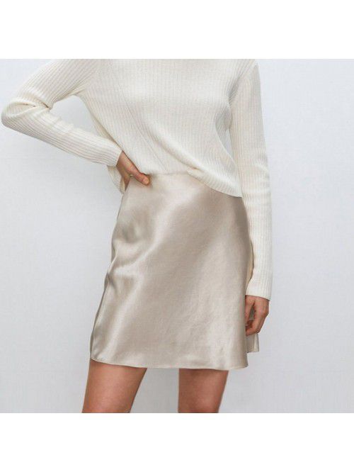 Xia Zhen Si Mulberry Silk High Waist Glossy Drop S...